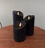 Led kaarsen JUNO stompkaarsen zwart, Huis en Inrichting, Woonaccessoires | Kandelaars en Kaarsen, Overige materialen, Zwart, Ophalen of Verzenden