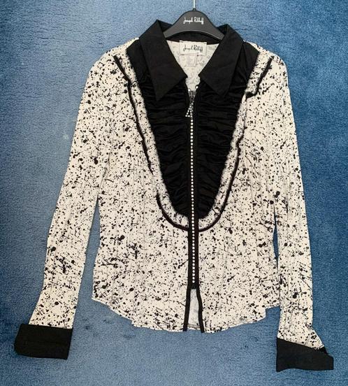 JOSEPH RIBKOFF Feestelijk top mt 42 strass rits, Kleding | Dames, Tops, Gedragen, Maat 42/44 (L), Zwart, Lange mouw, Ophalen of Verzenden