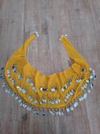Nieuw!Prachtige buikdans sjaal geel met muntjes zilver kleur, Ophalen of Verzenden, Nieuw