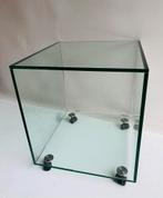 Glazen kubus tafel / hifi tafeltje op wieltjes, Ophalen, Huis en Inrichting