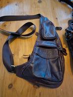 Leren Crossbody Backsling Tas Heren, Overige merken, Bruin, Ophalen of Verzenden, Zo goed als nieuw