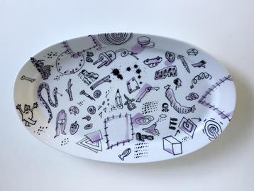 Groot design bord René Fehr Lengsfeld Porselein beschikbaar voor biedingen
