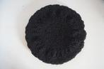 Zwarte baret | Bloem | Zelfgehaakt, Ophalen of Verzenden, Nieuw, One size fits all, Pet