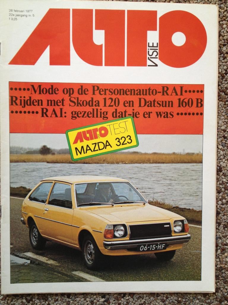 AutoVisie: Datsun 180, Mazda 323 (test), Skoda 120, RAI 1977, Ophalen of Verzenden, Gelezen, Algemeen