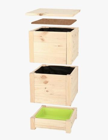 Wormencomposter van hout – Nieuw in doos beschikbaar voor biedingen