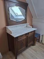 Antiek houten commode met marmerblad, Gebruikt, 100 tot 150 cm, 150 tot 200 cm, Hout