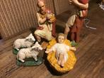 Oude gipsen kerstgroep herders schaapjes kribbe, Ophalen of Verzenden