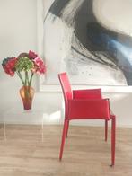 Rode Italiaanse design stoelen Bontempi Linda, Ophalen, Gebruikt, Leer, Vijf, Zes of meer stoelen
