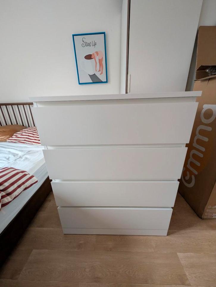 Ikea MALM ladekast wit zgan, Huis en Inrichting, Kasten | Ladekasten, Zo goed als nieuw, Minder dan 100 cm, 50 tot 100 cm, 25 tot 50 cm
