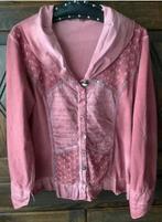 Oudroze, roze bloes, blouse aparte kraag; oto 56 cm, Kleding | Dames, Grote Maten, Ophalen of Verzenden, Zo goed als nieuw, Roze