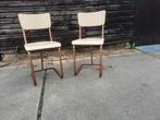 2 vintage slede stoeltjes schoolstoel, bureaustoel (tubax??), Huis en Inrichting, Stoelen, Ophalen, Gebruikt, Twee, Overige kleuren