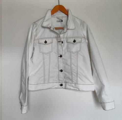 Wit/creme spijkerjasje spijkerjack maat XL 42/44, Kleding | Dames, Jassen | Zomer, Zo goed als nieuw, Maat 42/44 (L), Wit, Ophalen of Verzenden