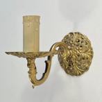 Frans messing wandlampje met kaarshuls, Huis en Inrichting, Lampen | Wandlampen, Ophalen of Verzenden, Zo goed als nieuw, Metaal