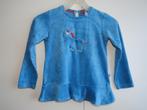 ZGAN velours shirt blauw A-lijn applicatie ezel Woody mt 116, Meisje, Ophalen of Verzenden, Zo goed als nieuw, Shirt of Longsleeve