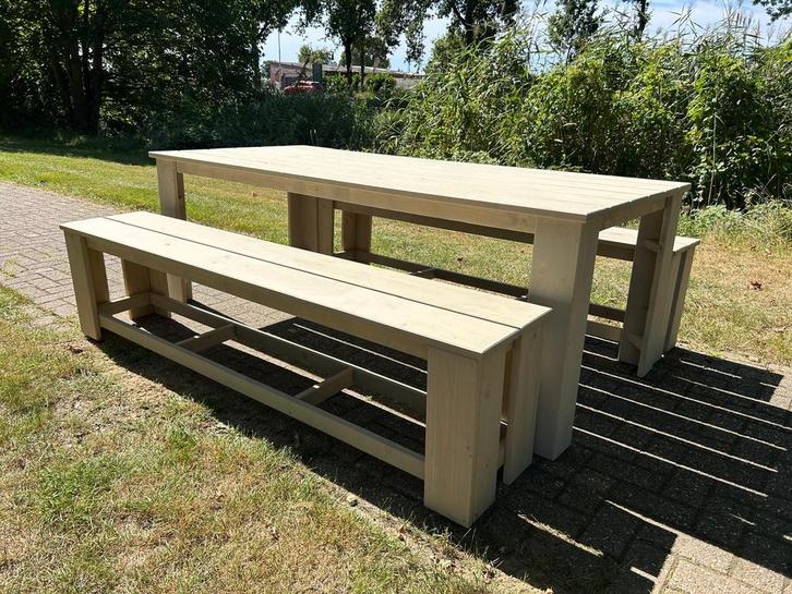 Steigerhouten Tuinset - Robuust & Stijlvol!, Tuin en Terras, Tuinsets en Loungesets, Nieuw, Tuinset, Steigerhout, 6 zitplaatsen