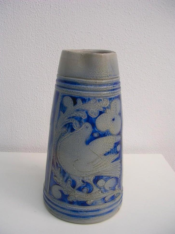 Steengoed Keulse kruik wijnkan gekerfde vogel Westerwald (D), Antiek en Kunst, Antiek | Keramiek en Aardewerk, Ophalen of Verzenden