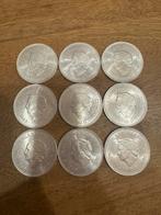 Zilveren 10 Gulden 9x 1945-1970, Postzegels en Munten, Munten | Nederland, Ophalen of Verzenden, Koningin Juliana, 10 gulden, Zilver