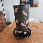 Parlane vaas en schotel - bruin/roze takken, Huis en Inrichting, Overige kleuren, 50 tot 75 cm, Aardewerk of Porselein, Ophalen of Verzenden