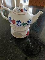 Boerenbont Theepot met Rechaud, Ophalen of Verzenden, Gebruikt