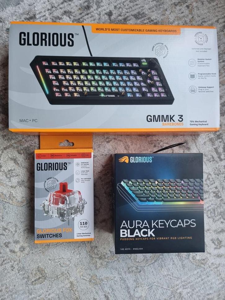 Glorious Gaming GMMK 3 75% + extra's, Computers en Software, Toetsenborden, Nieuw, Gaming toetsenbord, Ophalen of Verzenden