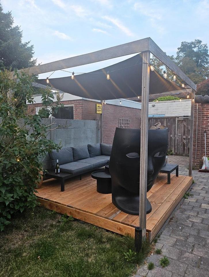 Mooie houten vlonder - 3x3 meter, Tuin en Terras, Overkappingen, Gebruikt, Overige typen, Ophalen of Verzenden