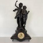 Zamac beeld met klok antiek, Ophalen of Verzenden