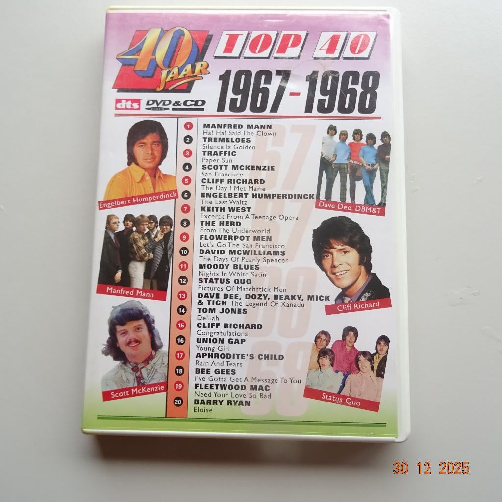40 jaar Top 40 -1967 - 1968 - Fleetwood Mac eva (dvd/cd), Cd's en Dvd's, Dvd's | Muziek en Concerten, Alle leeftijden, Verzenden