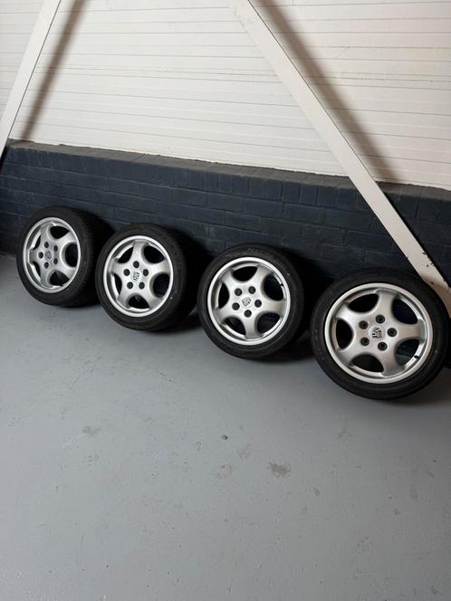 Porsche 964 (Turbo) Cup 1 wielen en banden set!, Auto-onderdelen, Banden en Velgen, Velg(en), Zomerbanden, 17 inch, Ophalen