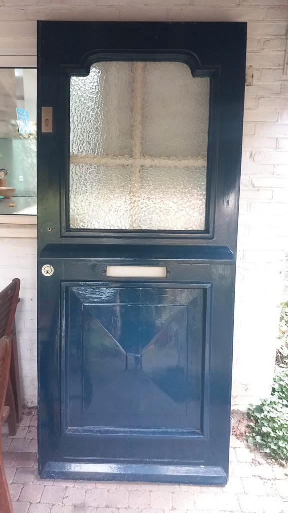 Voordeur en achterdeur jaren '30, Doe-het-zelf en Verbouw, Deuren en Horren, Gebruikt, Buitendeur, 200 tot 215 cm, Ophalen