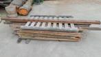 Hardhouten palen en planken., Doe-het-zelf en Verbouw, Ophalen, Gebruikt, 25 tot 50 mm, 200 tot 250 cm