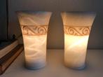 Set albast tafellampen | Massive jaren ‘70, Ophalen of Verzenden, Zo goed als nieuw, Minder dan 50 cm