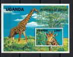 uganda 1991 pf blok wildlife zoogdieren giraffen, Ophalen of Verzenden, Postfris, Dier of Natuur