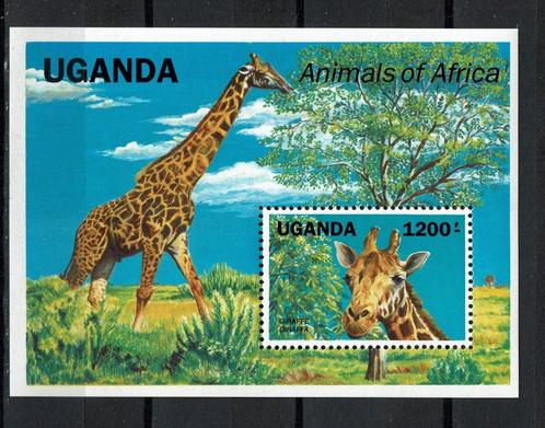 uganda 1991 pf blok wildlife zoogdieren giraffen, Postzegels en Munten, Postzegels | Thematische zegels, Postfris, Dier of Natuur