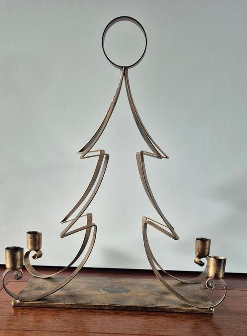 Riverdale Kaarsenstandaard Kerstboom Goud, Huis en Inrichting, Woonaccessoires | Kandelaars en Kaarsen, Gebruikt, Kandelaar, 25 tot 50 cm