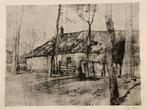 Frans Hens (1856-1928) Grote ets Boerderij, Antiek en Kunst, Kunst | Etsen en Gravures, Ophalen of Verzenden