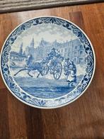 Delfts Blauw Bord met Koets, Ophalen of Verzenden