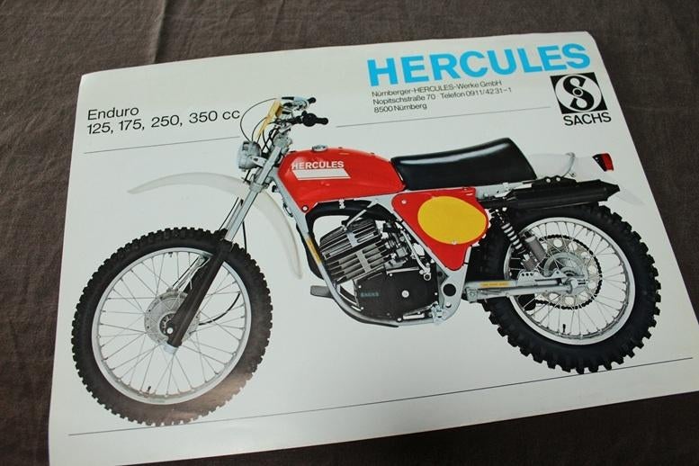 Hercules Enduro 125 175 250 350cc motorfiets verkoop folder, Motoren, Ophalen of Verzenden, Overige merken
