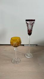 Rood en geel Bohemen kristal glas., Verzamelen, Glas en Borrelglaasjes, Ophalen of Verzenden, Zo goed als nieuw