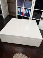 Salontafel op wielen met lade 1x1m, Huis en Inrichting, Tafels | Salontafels, 100 tot 150 cm, Zo goed als nieuw, Minder dan 50 cm