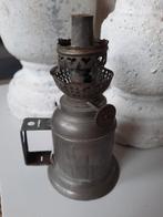 antieke tinnen olielamp met handvat en brander, Antiek en Kunst, Antiek | Lampen, Ophalen of Verzenden