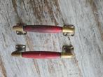 2 raam of deurgrepen. Jaren 30, Doe-het-zelf en Verbouw, Hang- en Sluitwerk, Ophalen of Verzenden, Gebruikt, Koper of Messing