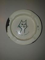 Vintage Emaille Asbak - Super Kat Design, Ophalen of Verzenden