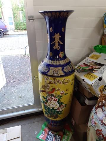 Kapitale Vaas uitzonderlijk fr beschilderd oa Emeraldblauw beschikbaar voor biedingen