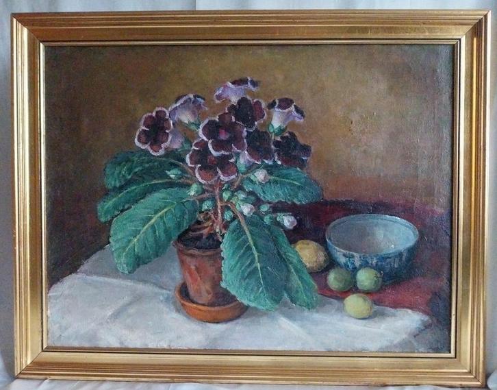Anton van der Vet (1889-1964) - Stilleven Gloxinia - 1950, Antiek en Kunst, Kunst | Schilderijen | Klassiek, Ophalen