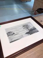 Mooie aquarel 1953 schilderij antiek, Ophalen of Verzenden