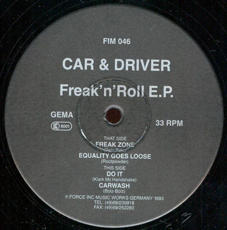 Early Hardcore Car & Driver ‎– Freak'n'Roll E.P., Cd's en Dvd's, Vinyl | Dance en House, Gebruikt, Overige genres, 12 inch, Ophalen of Verzenden