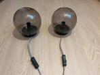 2 Lampjes bol rookglas IKEA, Huis en Inrichting, Lampen | Losse lampen, Ophalen, Zo goed als nieuw, Hotel chique, E14 (klein)