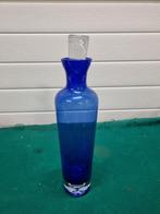 -fles glas blauw met dop, Ophalen of Verzenden, 'T Olde Gre-j, Info@toldegrej.nl, Endepoelstraat 20f Didam