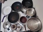Gevarieerde pannenset - 7 stuks, Ophalen of Verzenden, Gebruikt, Rvs, Pannenset