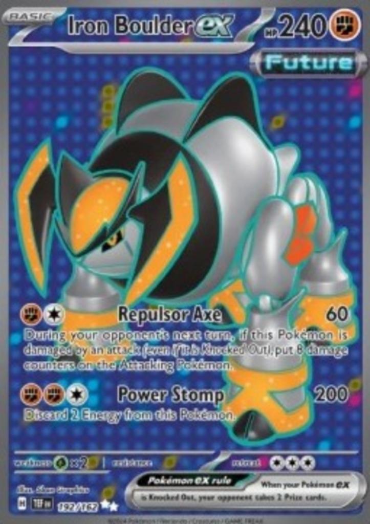 Iron Boulder ex #192 - TEF -Temporal Forces, Hobby en Vrije tijd, Verzamelkaartspellen | Pokémon, Zo goed als nieuw, Verzenden